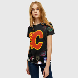 Женская футболка 3D Calgary Flames - фото 2