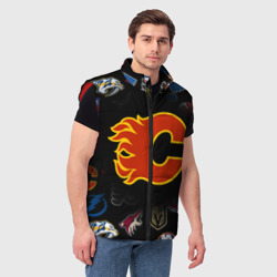 Мужской жилет утепленный 3D Calgary Flames - фото 2