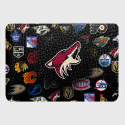 Картхолдер с принтом Arizona Coyotes NHL для любого человека, вид спереди №3. Цвет основы: черный