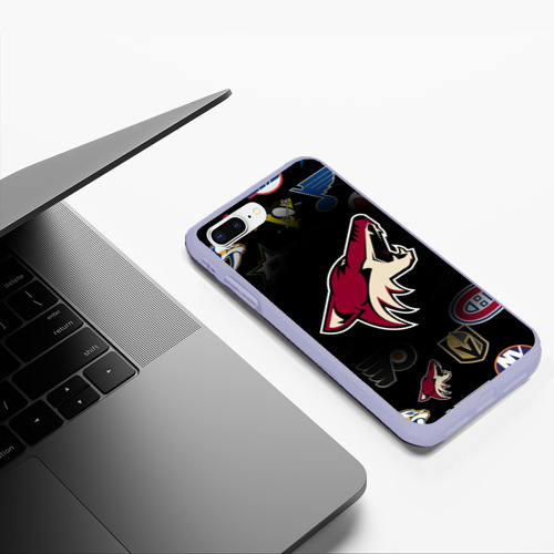 Чехол для iPhone 7Plus/8 Plus матовый Arizona Coyotes NHL, цвет светло-сиреневый - фото 5