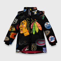 Зимняя куртка для девочек 3D Chicago Blackhawks