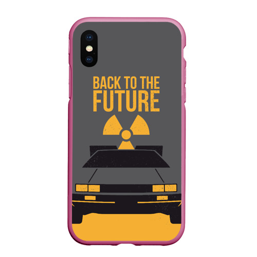 Чехол для iPhone XS Max матовый Back to the Future, цвет малиновый