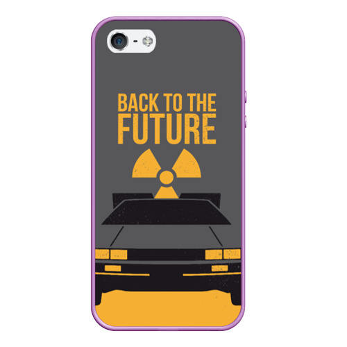 Чехол для iPhone 5/5S матовый Back to the Future, цвет сиреневый