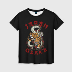 Женская футболка 3D Японский Тигр(иероглиф сзади)