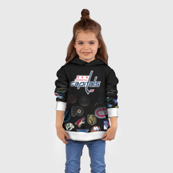 Толстовка с принтом NHL Washington Capitals НХЛ для ребенка, вид на модели спереди №3. Цвет основы: белый