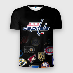 Мужская футболка 3D Slim NHL Washington Capitals НХЛ