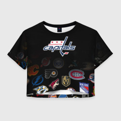 Женская футболка Crop-top 3D NHL Washington Capitals НХЛ