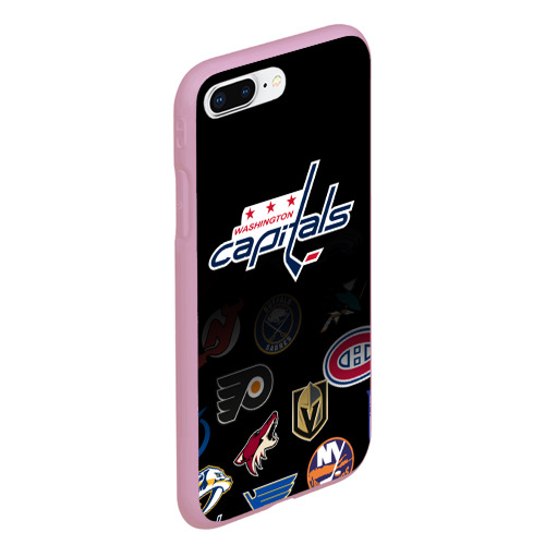 Чехол для iPhone 7Plus/8 Plus матовый NHL Washington Capitals НХЛ, цвет розовый - фото 3