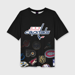 Женская футболка oversize 3D NHL Washington Capitals НХЛ