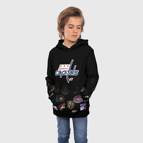 Детская толстовка 3D NHL Washington Capitals НХЛ, цвет черный - фото 3
