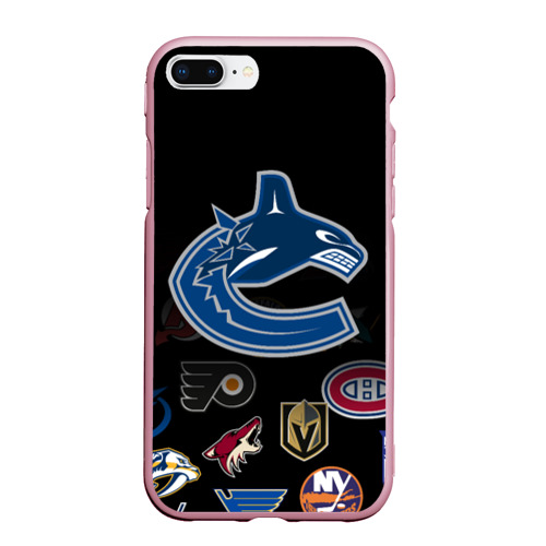 Чехол для iPhone 7Plus/8 Plus матовый NHL Vancouver Canucks НХЛ, цвет розовый