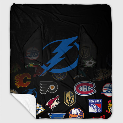 Плед с рукавами с принтом NHL Tampa Bay Lightning (Z), вид спереди #2