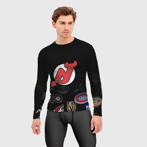 Мужской рашгард 3D NHL New Jersey Devils, цвет 3D печать - фото 3