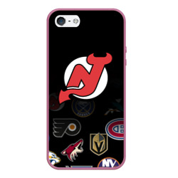 Чехол для iPhone 5/5S матовый NHL New Jersey Devils