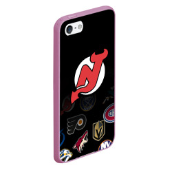 Чехол для iPhone 5/5S матовый NHL New Jersey Devils - фото 2