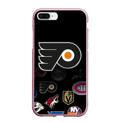 Чехол для iPhone 7Plus/8 Plus матовый NHL Philadelphia Flyers НХЛ, цвет розовый