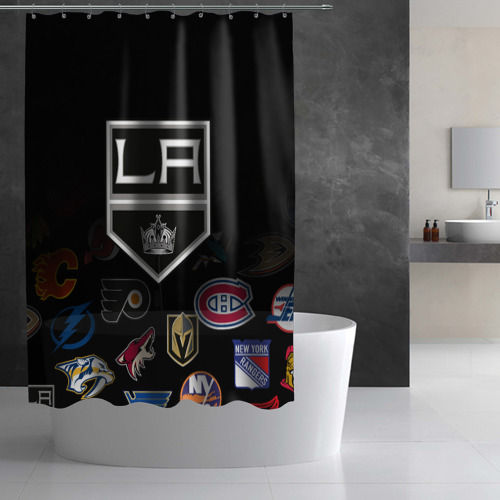 Штора 3D для ванной NHL Los Angeles Kings - фото 3