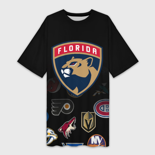 Платье-футболка 3D NHL Florida Panthers, цвет 3D печать