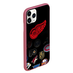 Чехол для iPhone 11 Pro Max матовый NHL Detroit Red Wings - фото 2