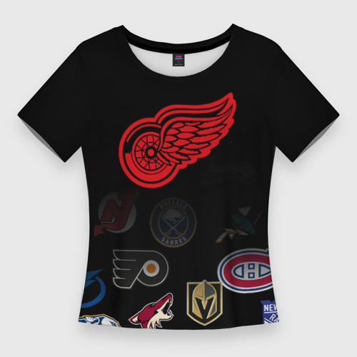 Женская футболка 3D Slim NHL Detroit Red Wings, цвет 3D печать