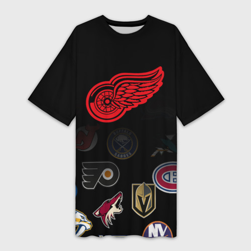 Платье-футболка 3D NHL Detroit Red Wings, цвет 3D печать