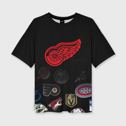 Женская футболка oversize 3D NHL Detroit Red Wings