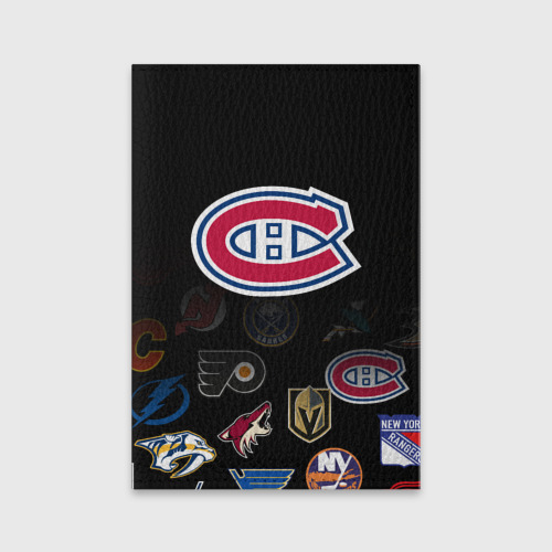 Обложка для паспорта матовая кожа NHL Canadiens de Montr?al, цвет голубой