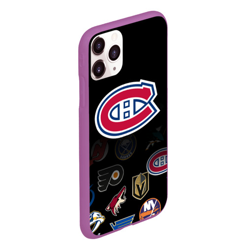 Чехол для iPhone 11 Pro Max матовый с принтом NHL Canadiens de Montr?al (Z), вид сбоку #3
