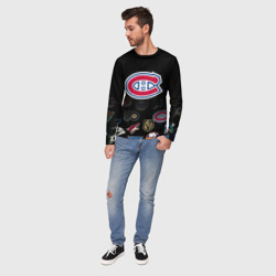 Лонгслив с принтом NHL Canadiens de Montr?al для мужчины, вид на модели спереди №3. Цвет основы: белый