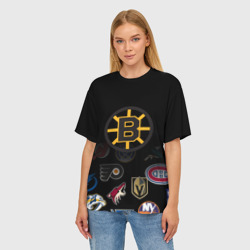 Женская футболка oversize 3D NHL Boston Bruins - фото 2