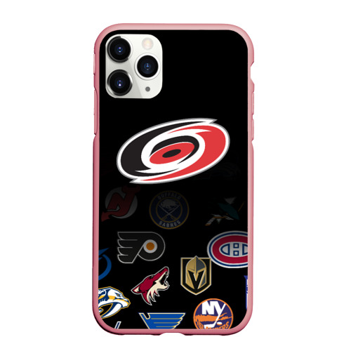 Чехол для iPhone 11 Pro Max матовый NHL Carolina Hurricanes, цвет баблгам