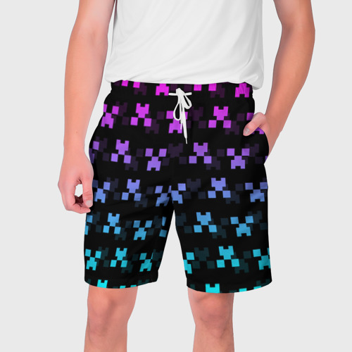 Мужские шорты 3D Minecraft Creeper neon, цвет 3D печать