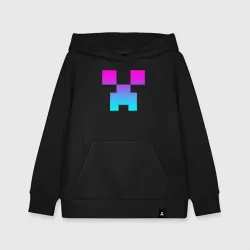 Детская толстовка хлопок Minecraft Creeper neon