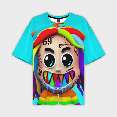 Мужская футболка oversize 3D 6ix9ine, цвет 3D печать