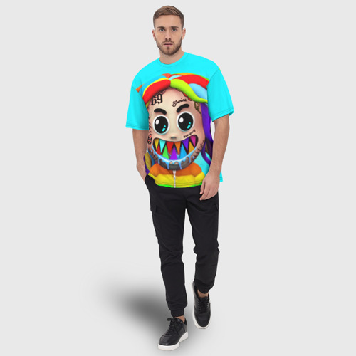 Мужская футболка oversize 3D 6ix9ine, цвет 3D печать - фото 5