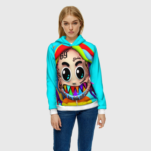 Женская толстовка 3D 6ix9ine, цвет 3D печать - фото 3