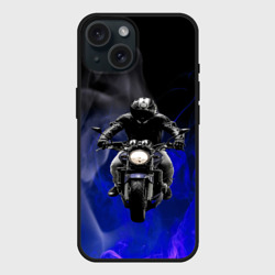 Чехол силиконовый для Apple iPhone 15 матовый Мотоциклы