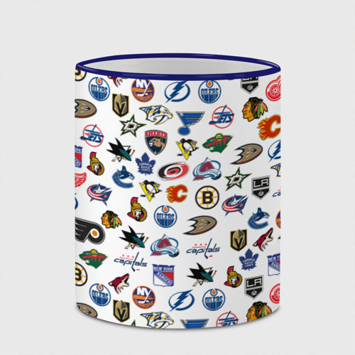 Кружка с полной запечаткой NHL pattern НХЛ, цвет Кант синий - фото 4