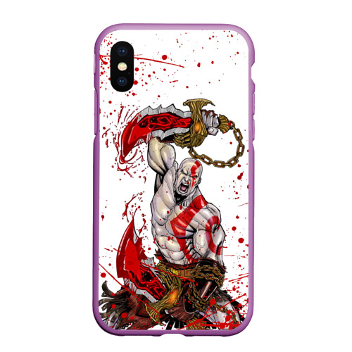 Чехол для iPhone XS Max матовый God of war, цвет фиолетовый