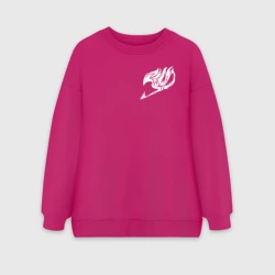 Женский свитшот oversize без начеса хлопок Helmet Fairy tail