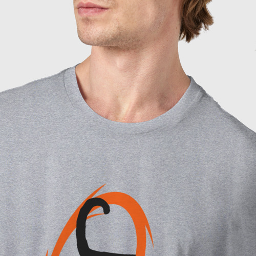 Мужская футболка хлопок Portal Cat, цвет меланж - фото 6