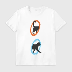 Мужская футболка хлопок Portal Cat