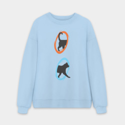 Мужской свитшот oversize без начеса хлопок Portal Cat