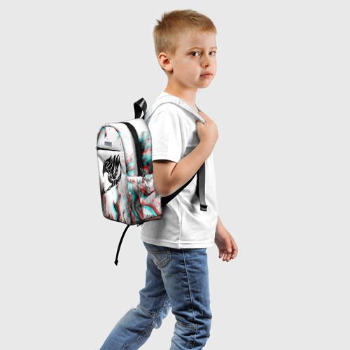 Детский рюкзак 3D с принтом FAIRY TAIL GLITCH, вид сзади #1