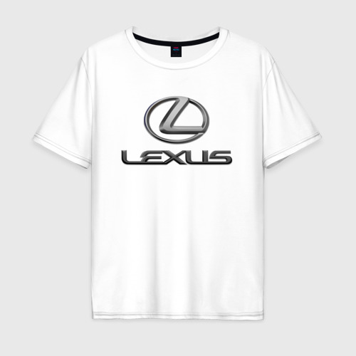 Мужская футболка из хлопка оверсайз с принтом Lexus, вид спереди №1