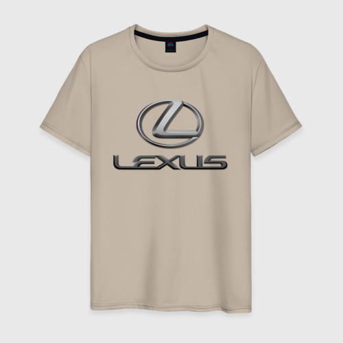 Мужская футболка хлопок с принтом LEXUS, вид спереди #2