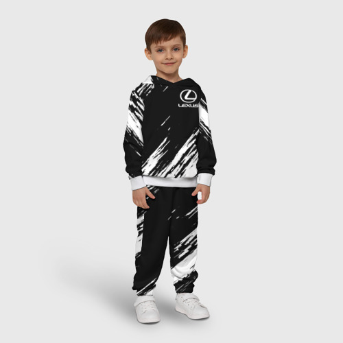 Детский костюм с толстовкой 3D Lexus, цвет белый - фото 3