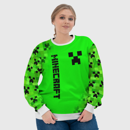 Женский свитшот 3D Minecraft Creeper, цвет 3D печать - фото 6