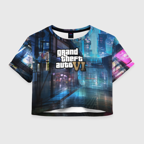 Женская футболка Crop-top 3D GTA6 Фото 01 Женская футболка Crop-top 3D GTA6 Фото 01