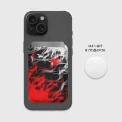 Картхолдер Magsafe магнитный Helmet Fairy tail red black white - фото 2